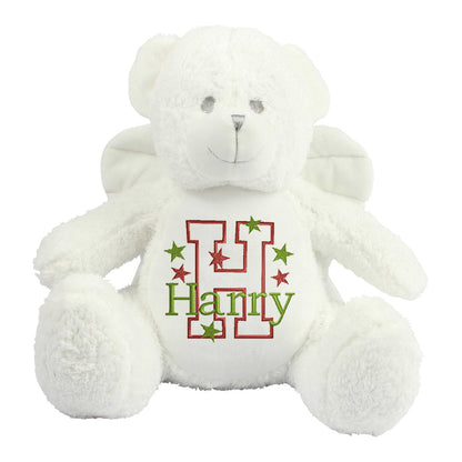 Personalised White Angel Bear - Embroidered Name